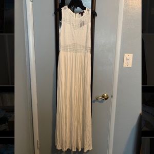 White long dress with leg slit